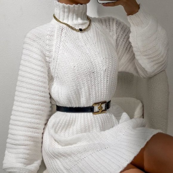 . Dresses & Skirts - Womens White Sweater Dress